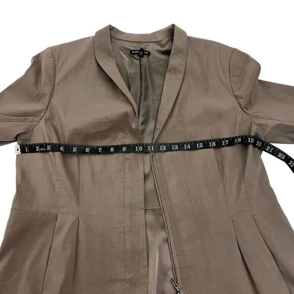Eileen Fisher Medium Light-weight * Gray Ramie Blend Zip Long Sleeve Jacket Spri - Picture 9 of 16